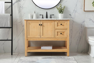Matilda 22" Transitional Driftwood-Light Bathroom Vanity, Natural Wood