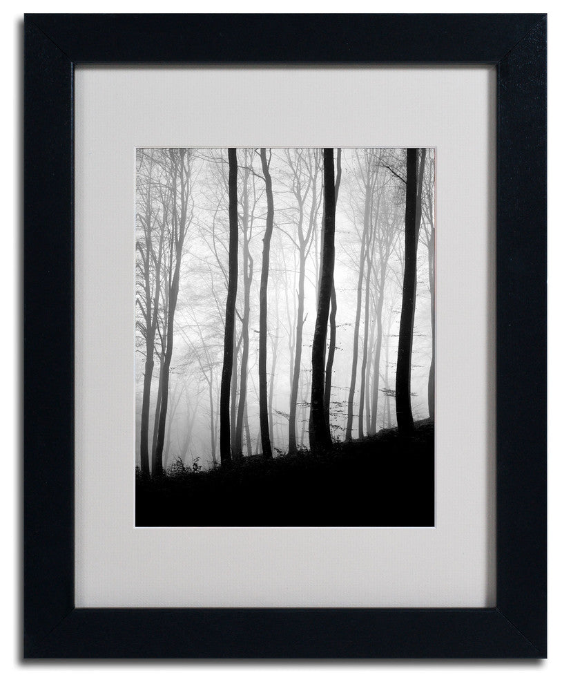 'Black Lines' Matted Framed Canvas Art by Philippe Sainte-Laudy
