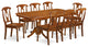 Nana9-Sbr-W, 9-Piece Dining Room Set Table With Leaf and 8 Dining Chairs