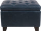 Julian Rectangular Bonded Leather Storage Ottoman, Vintage Blue