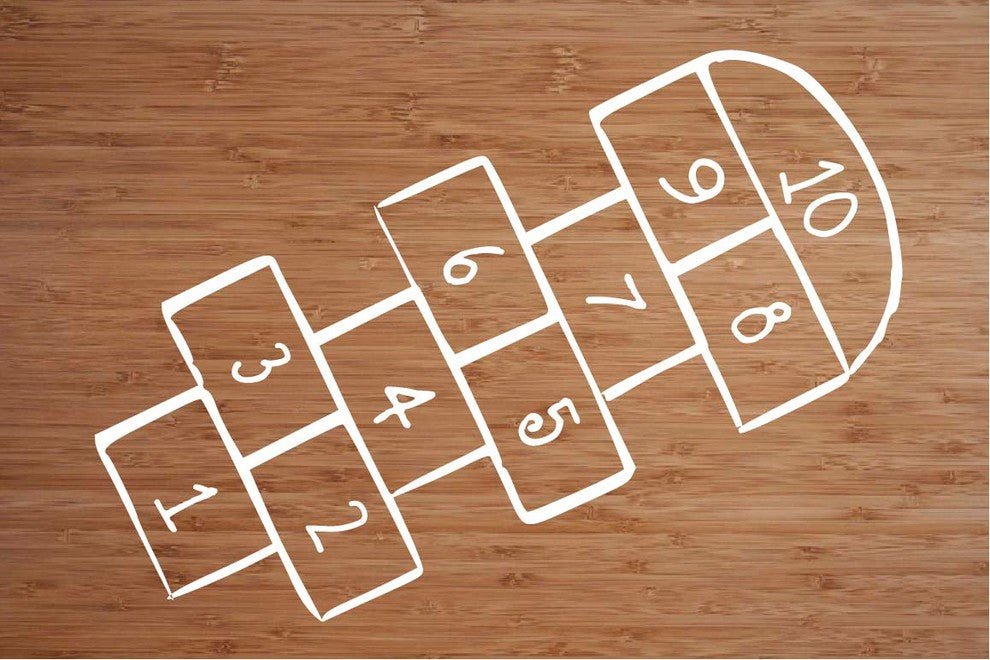 Hopscotch Wall Decal, 38", Cranberry