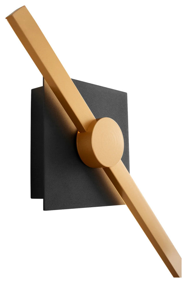 Oxygen Lighting 3-51-1550 Zora 1-Light Wall Sconce, Black With Industrial Brass