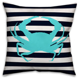 Blue Crab Outdoor Throw Pillow, 18x18