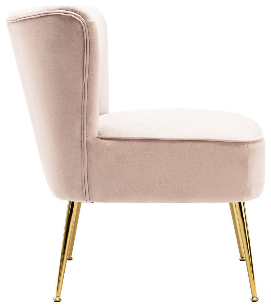 WestinTrends 22" Tufted Velvet Accent Chair for Dining, Living Room, Bedroom, Tan