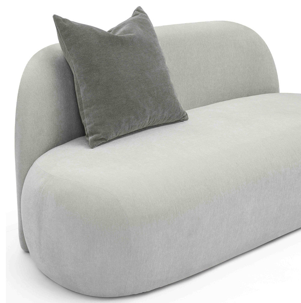 Carraway Upcycled Chenille Loveseat, Grey Upcycled Chenille