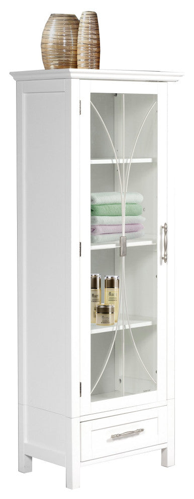 Wooden Bathroom Linen Tall Storage Cabinet