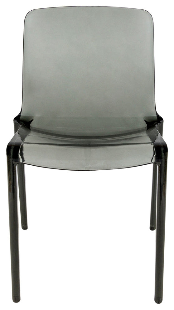 LeisureMod Murray Lucite Stackable Molded Dining Side Chair, Black
