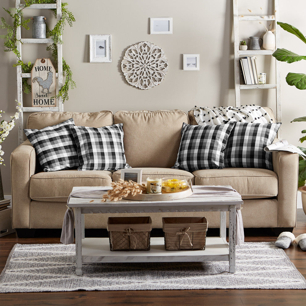 DII Black, Gray and White Pillow Cover 18x18", 4 Piece