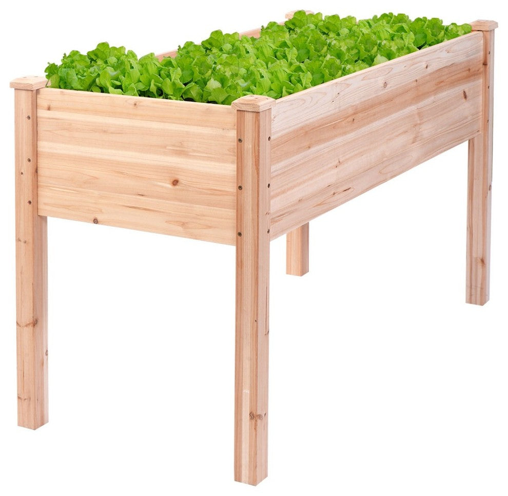Modern Wooden Elevated Raised Vegetable Garden Bed