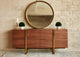 Samar 39" Round Mirror, Antique Brass