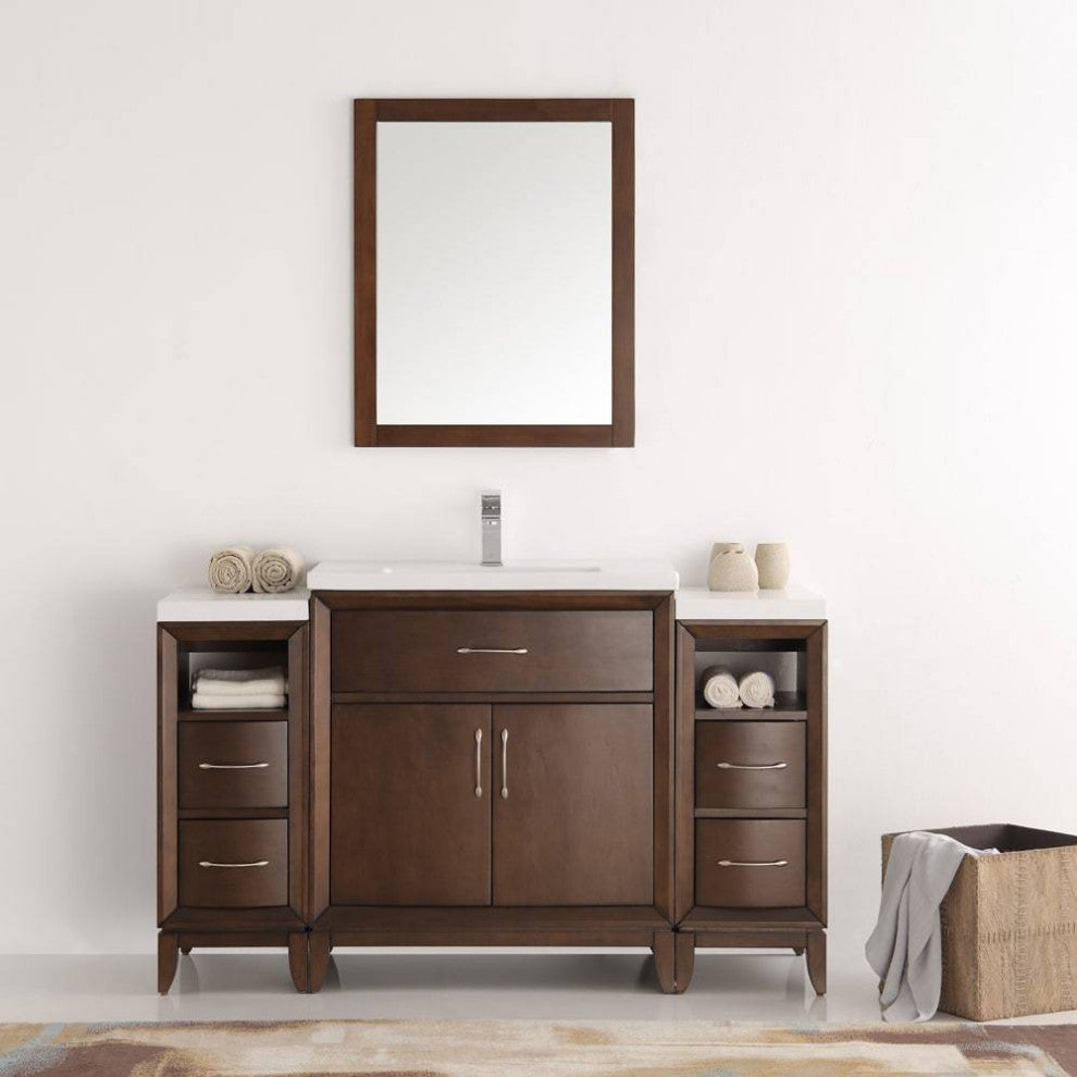 Fresca FVN21-123012AC Cambridge 54" Antique Coffee Vanity With Mirror