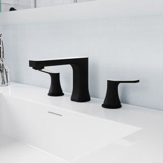 2-Handle 3-Hole Widespread Bathroom Faucet, Matte Black Brushed Nickel