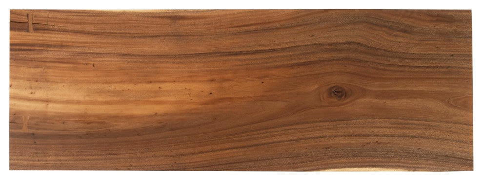Chamcha Wood Console, Black Metal Tapered Legs
