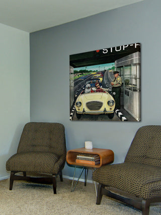 "Stop and Pay Toll" Painting Print on Canvas by Stevan Dohanos