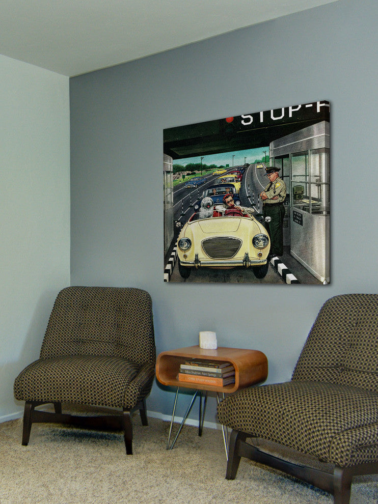 "Stop and Pay Toll" Painting Print on Canvas by Stevan Dohanos