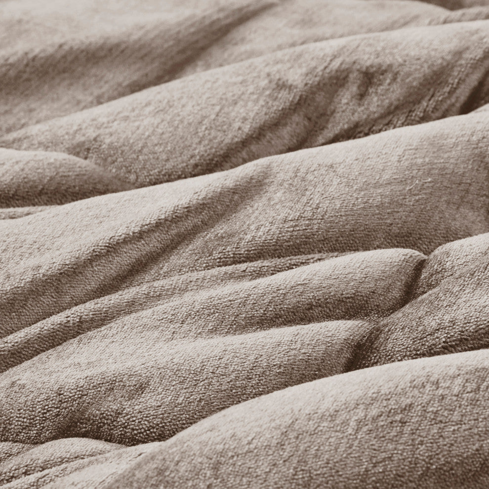 Woolrich Alton Plush to Sherpa Winter Comforter Set, Taupe, King