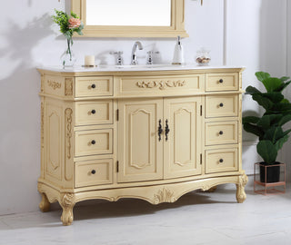 Bathroom Vanity, Light Antique Beige, 48", Single Sink