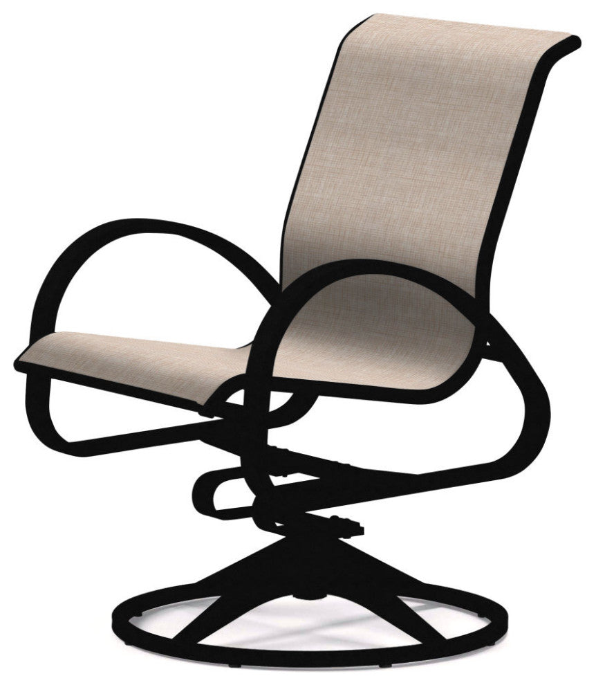 Aruba II Sling Swivel Rocker, Textured Black, Natural