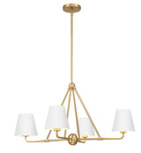 Crystorama Xavier 4 Light Vibrant Gold + White Chandelier