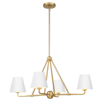 Crystorama Xavier 4 Light Vibrant Gold + White Chandelier