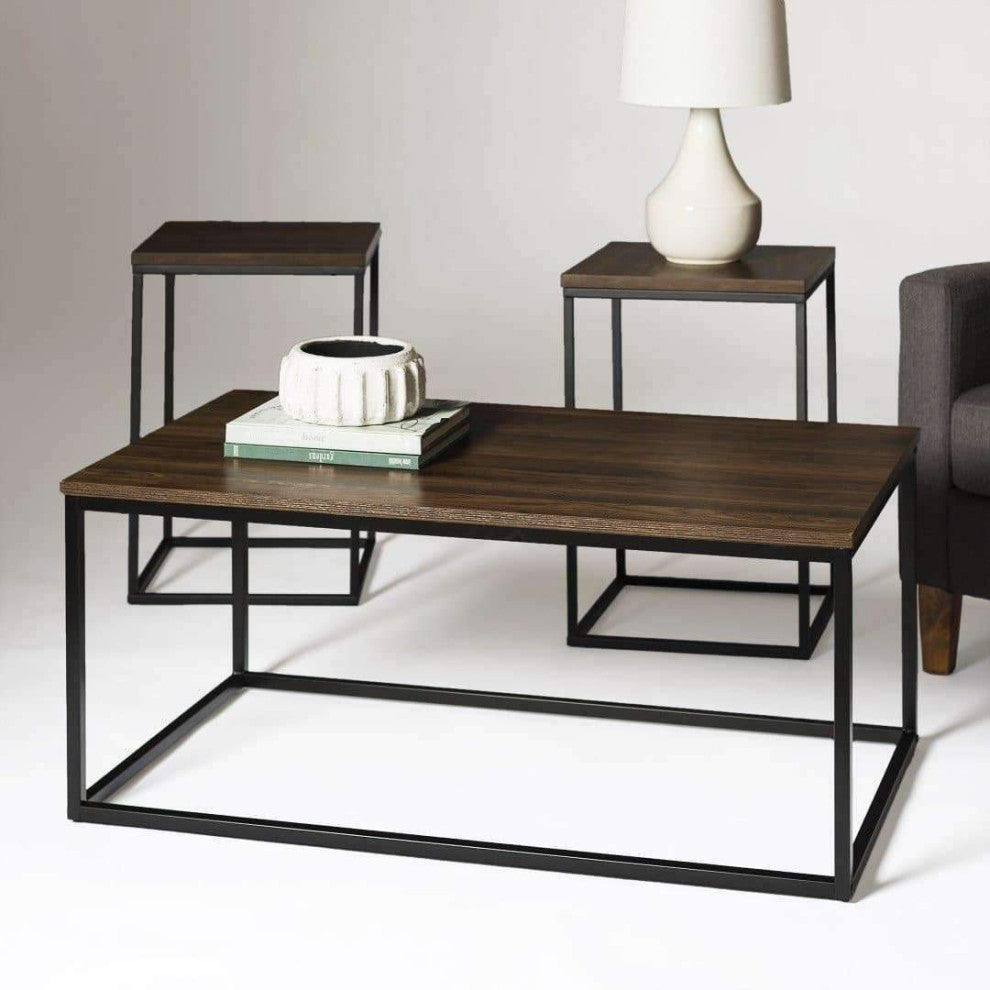 3-Piece  Accent Table Set - Dark Walnut