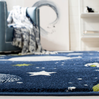 Safavieh Carousel Kids Collection CRK103N Rug, Navy/Ivory, 3' X 3' Square