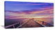 "Wooden Bridge Under Purple Sky" Sea Pier and Bridge Wall Art Canvas, 32"x16"