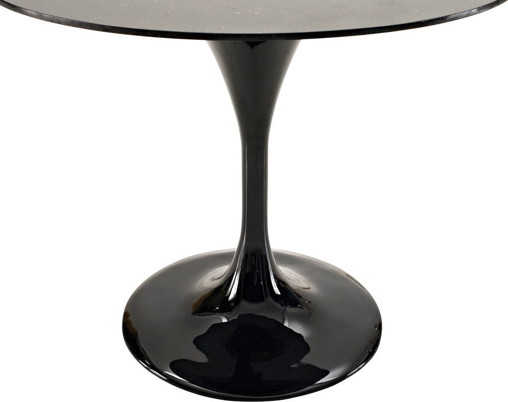 Modern Contemporary Kitchen 40" Marble Dining Table Black