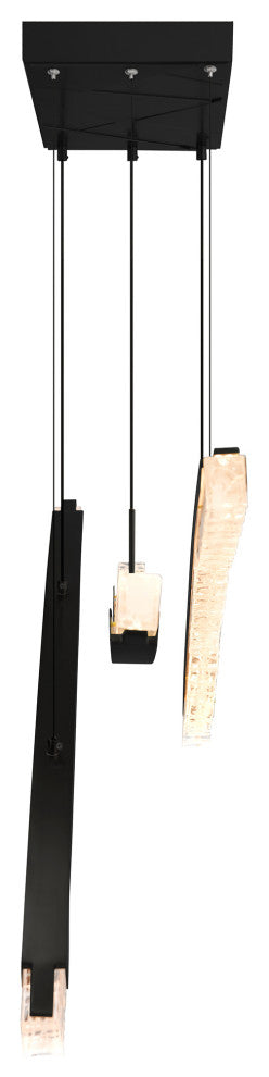Saber Integrated LED Chandelier, Black, 50 Inches