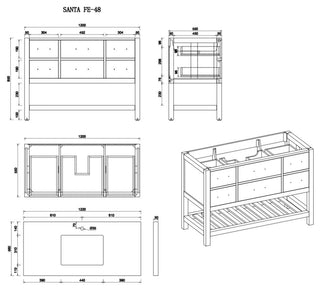 Parker 48 Single Sink Bath Vanity in White 2" White Quartz