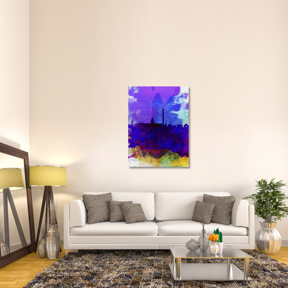 "Washington DC Watercolor Skyline 2" Fine Art Print