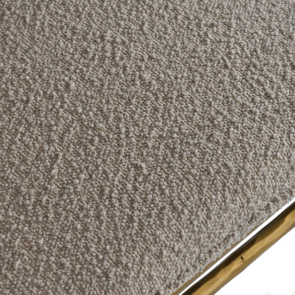 Modrest Atlanta Modern Beige Fabric and Brass Dining Chair