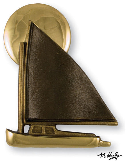 Catboat at Sunset Door Knocker