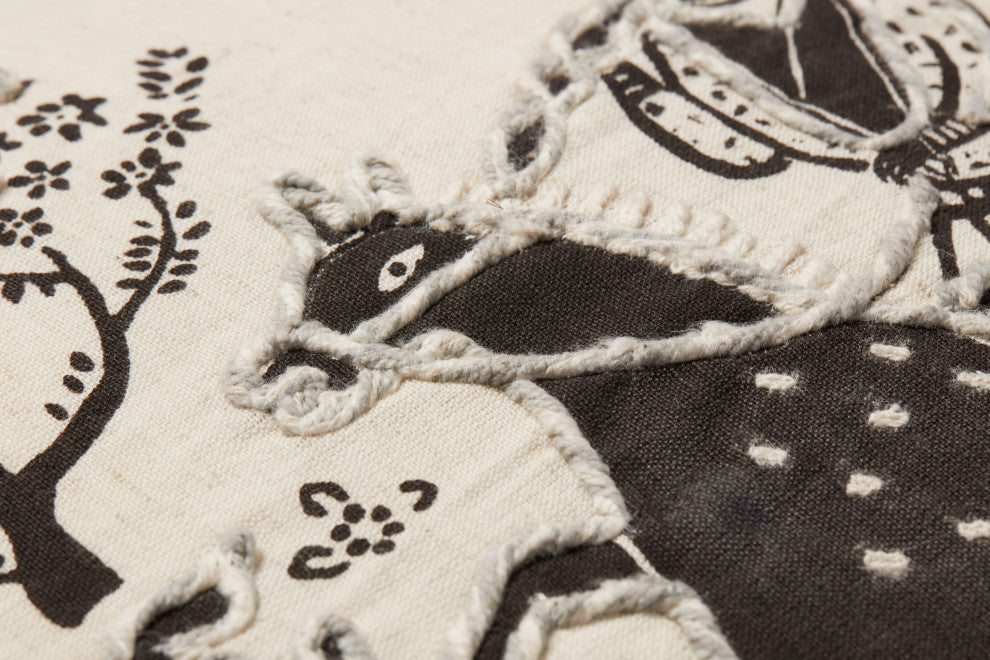 Loloi PLL0025 Ivory / Black 18" x 18" Cover Only Pillow