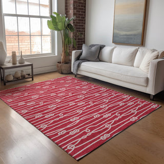 Addison Premium Washable Mayfield AMF152 Red 3' x 5' Rug