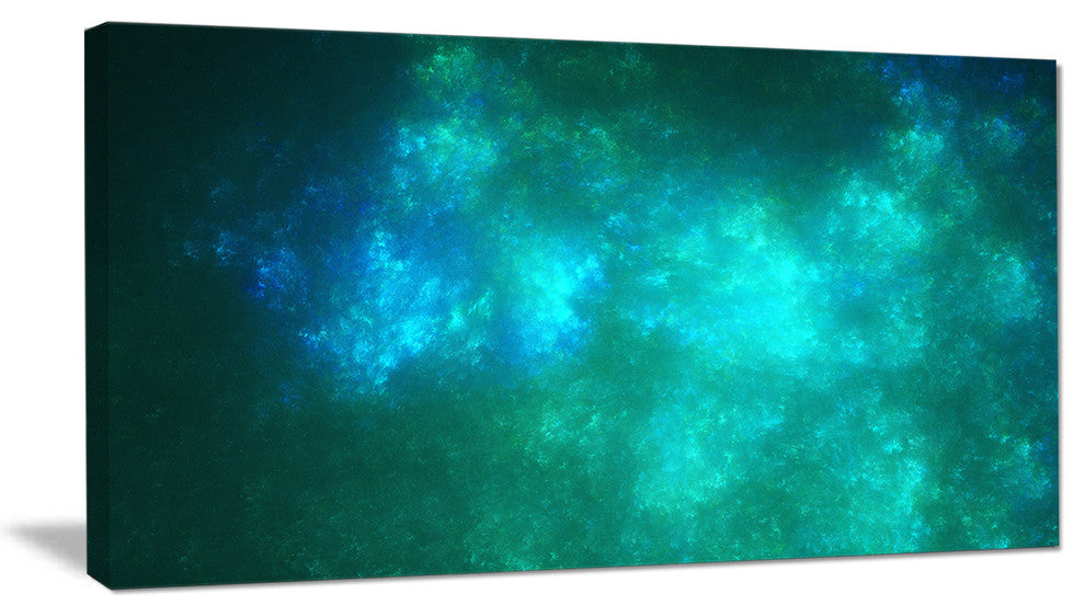 Blue Starry Fractal Sky, Abstract Canvas Art Print, 40x20
