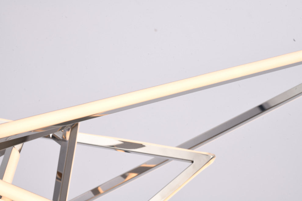 Chrome Geometric Stainless Steel Frame LED Light Fixture