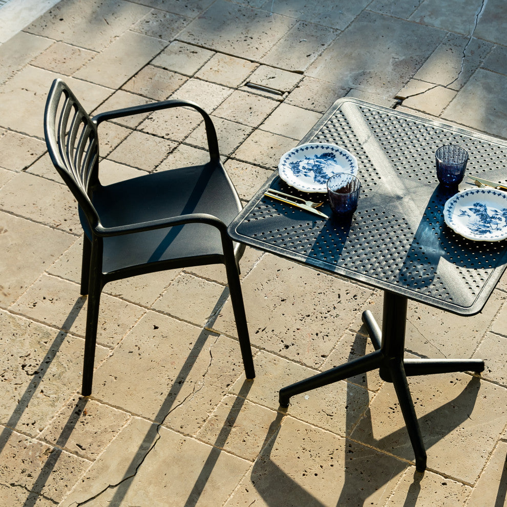 Omax Decor Flip Folding Plastic Outdoor or Indoor Bistro Dining Table 27.6 inch,