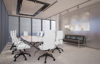 LeisureMod Hilton Modern High Back Leather Conference Office Chair, White