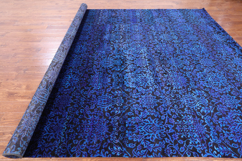 8' 10" X 11' 9" Persian Hand Knotted Silk Rug Q6803