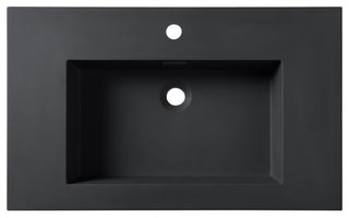 Dowell 18" FTB Resin Bathroom Vanity Basin, Black, 30wx18dx6h