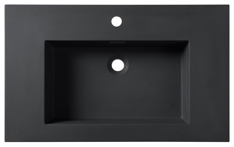 Dowell 18" FTB Resin Bathroom Vanity Basin, Black, 30wx18dx6h
