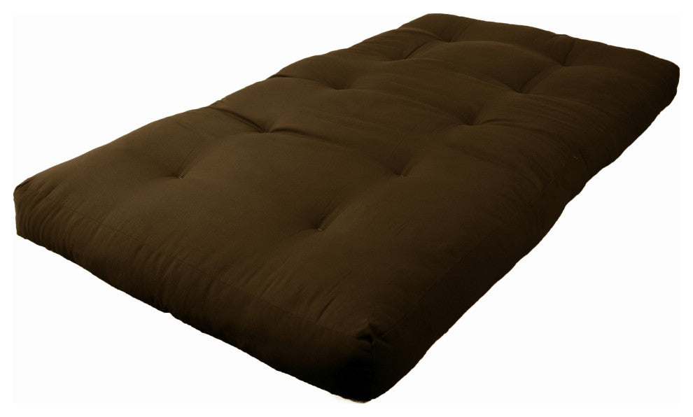 Blazing Needles Renewal 6" Twill Twin Futon Mattress, Chocolate