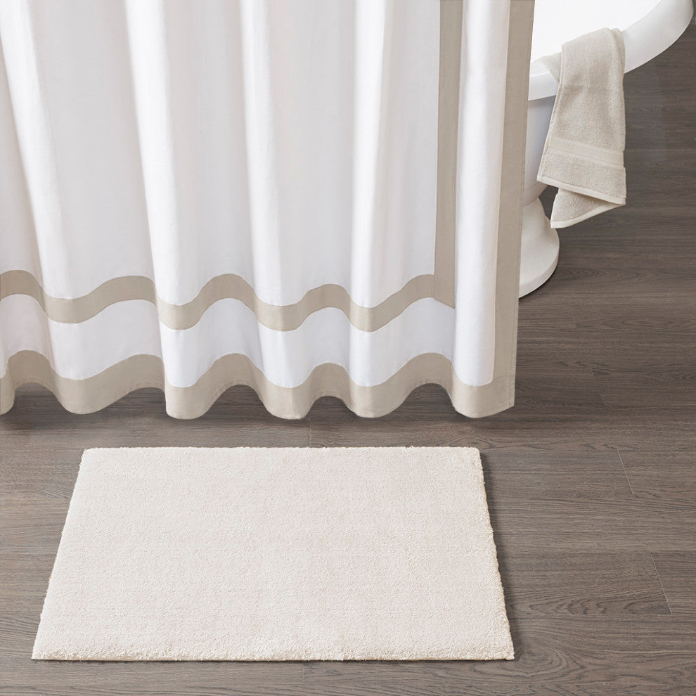 Madison Park Signature Marshmallow Bath Rug, Ivory, 24x72" Runner