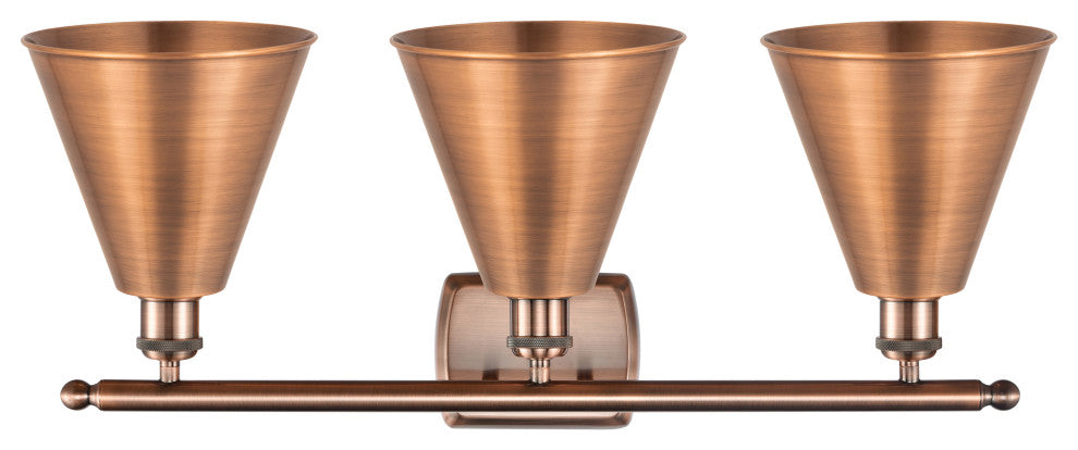Ballston Cone Bath Vanity Light, Antique Copper, Antique Copper