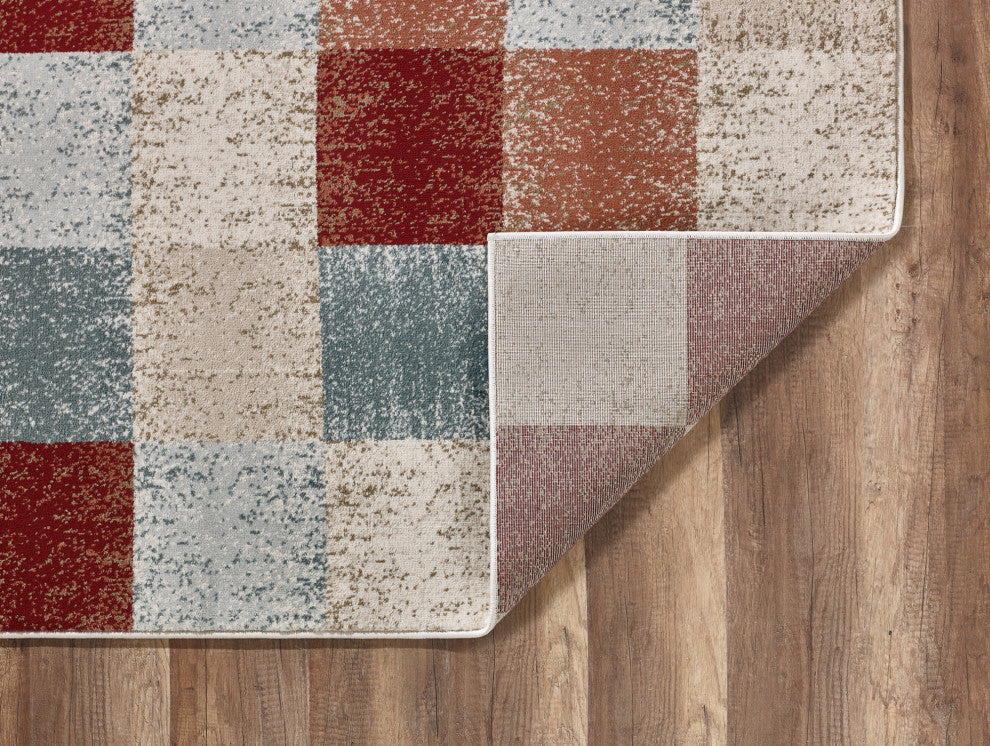 KAS Avalon 5616 Brown Checkered Area Rug, 9' x 12'