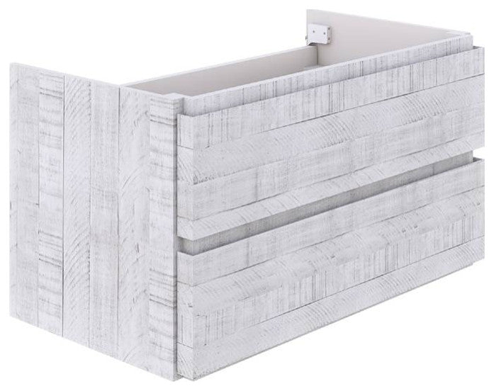 Fresca Formosa Modern 35" Rustic White Wall Hung Bathroom Cabinet