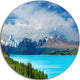 Mount Cook New Zealand Landscape, Photo Disc Metal Wall Art, 38"
