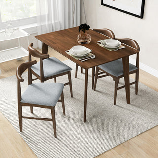 Abbott Mid-Century Modern Solid Wood Walnut Dining Table, W 29.5" X L 47" X H 29"