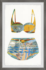 "North Carolina Bikini" Framed Painting Print, 12x18